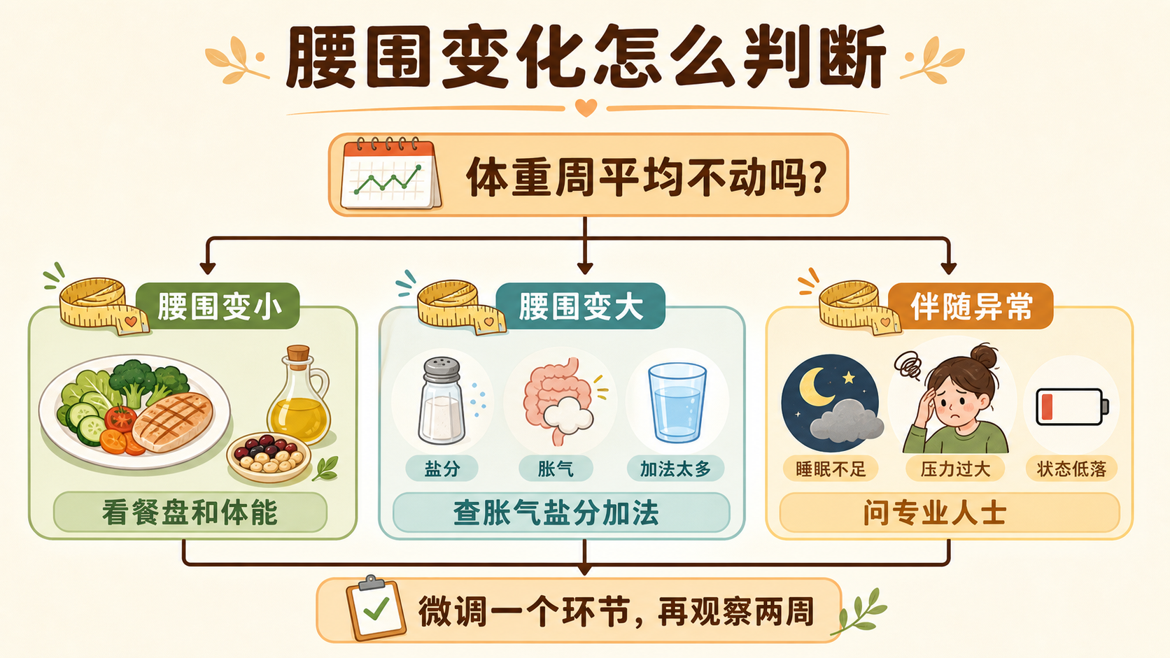 体重不降腰围变化决策树