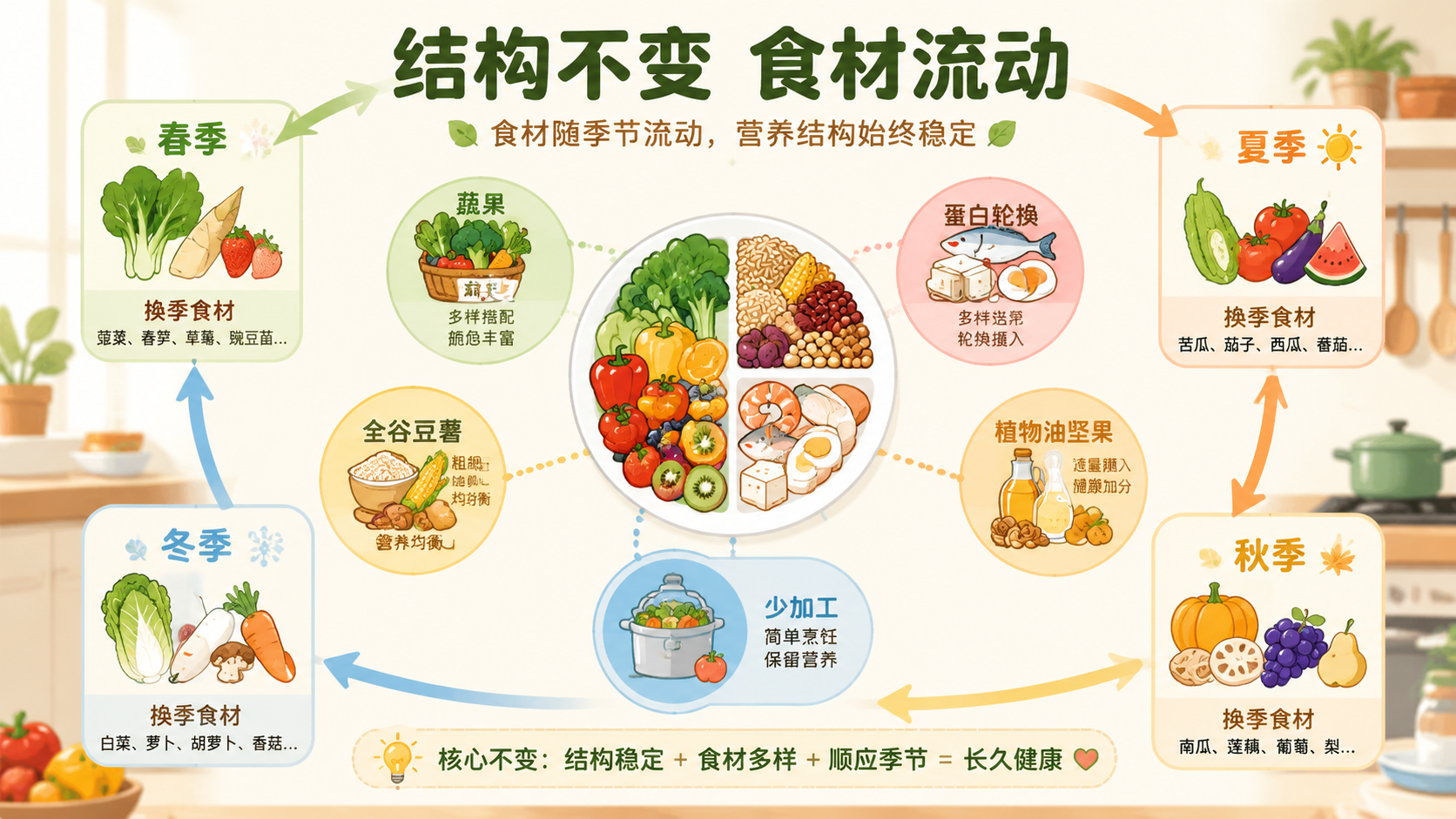 结构不变食材流动
