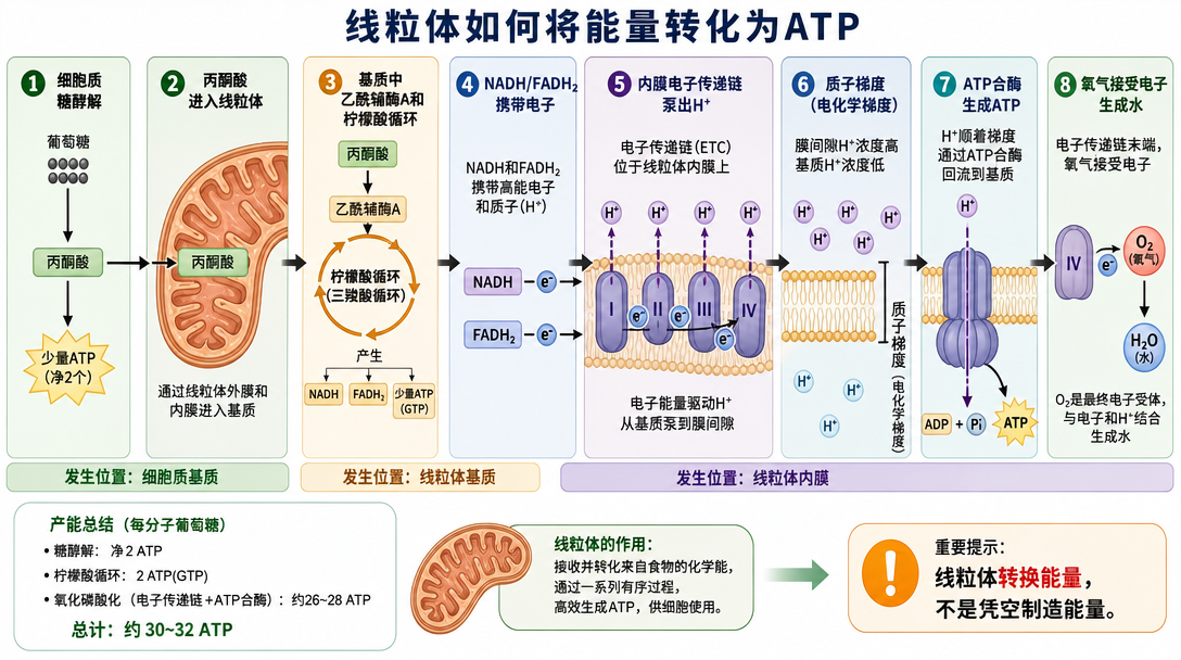 线粒体能量转换流程图