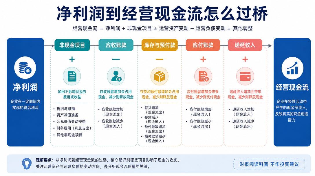 净利润到经营现金流桥