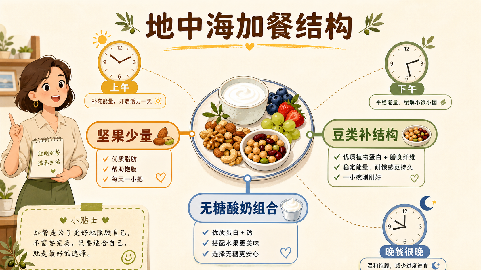 坚果豆类和酸奶怎么放进日常加餐