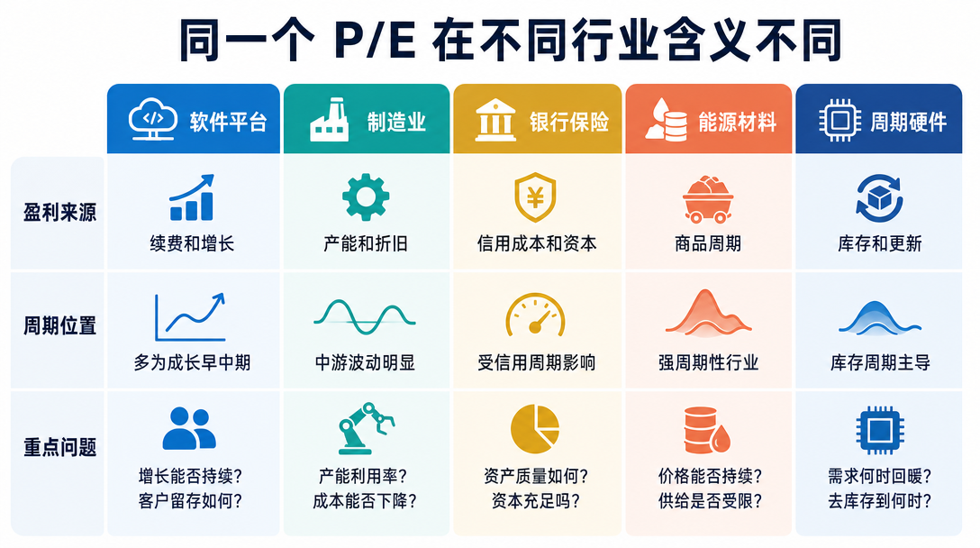 行业差异对照图
