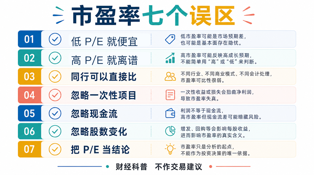 市盈率误区清单