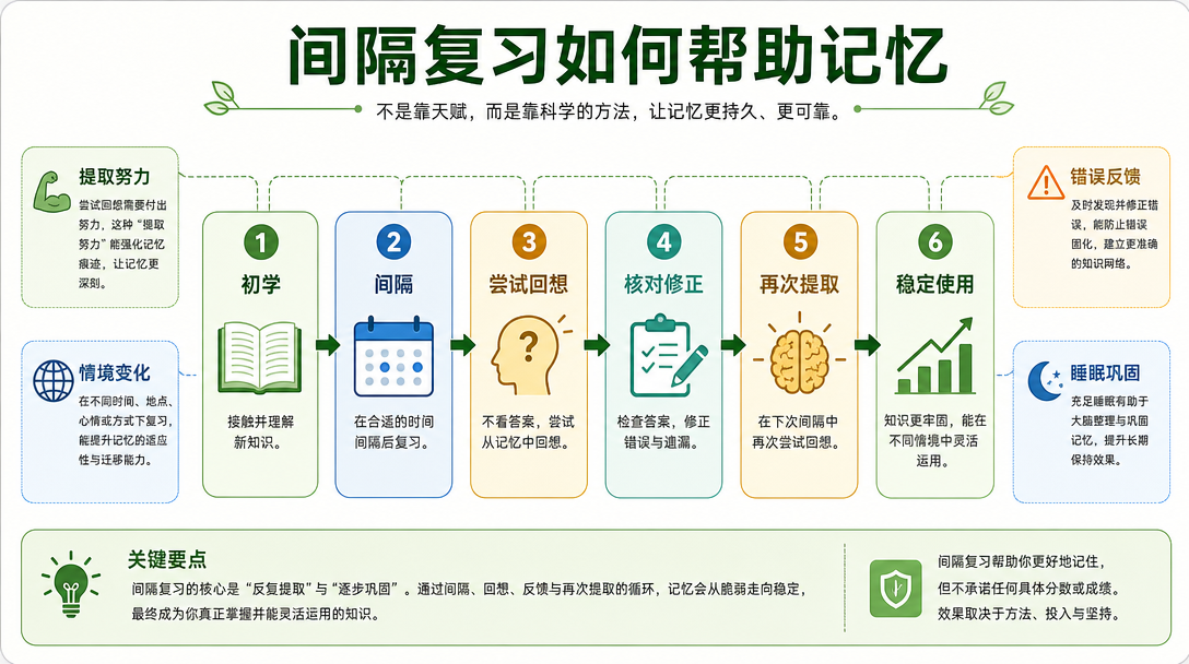 间隔复习与提取机制图