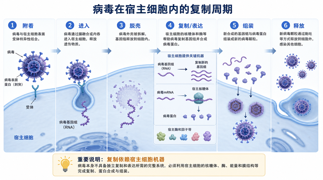 病毒复制流程图
