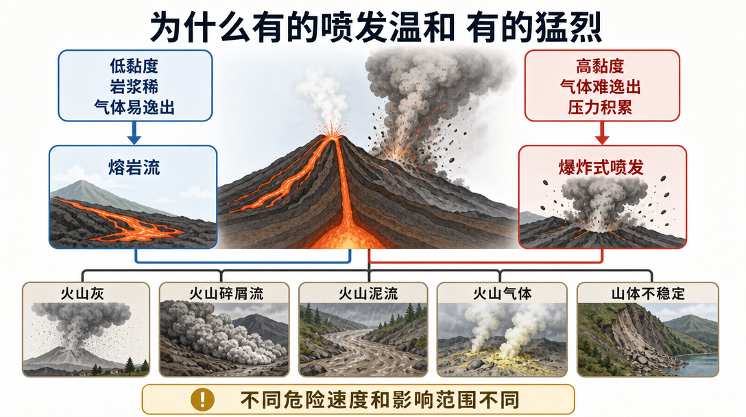喷发风格与危险流程图