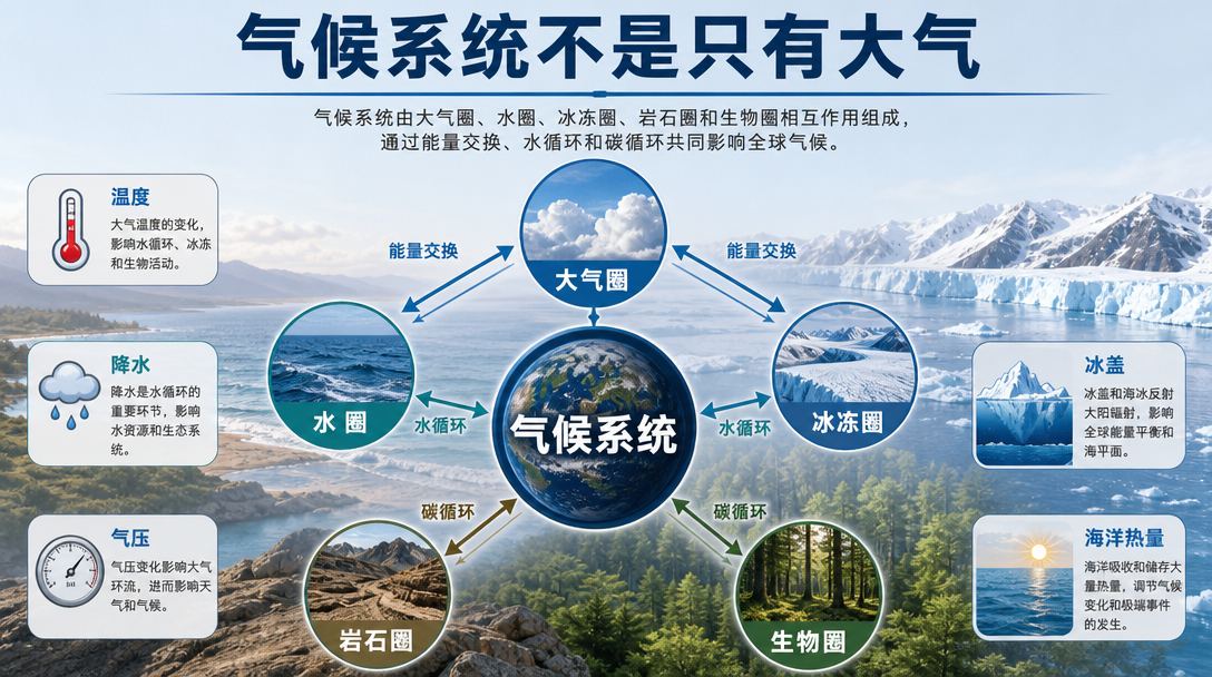 气候系统五部分关系图