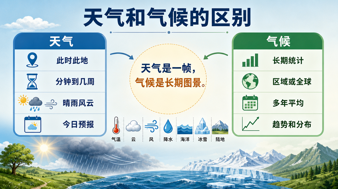 天气与气候对照图